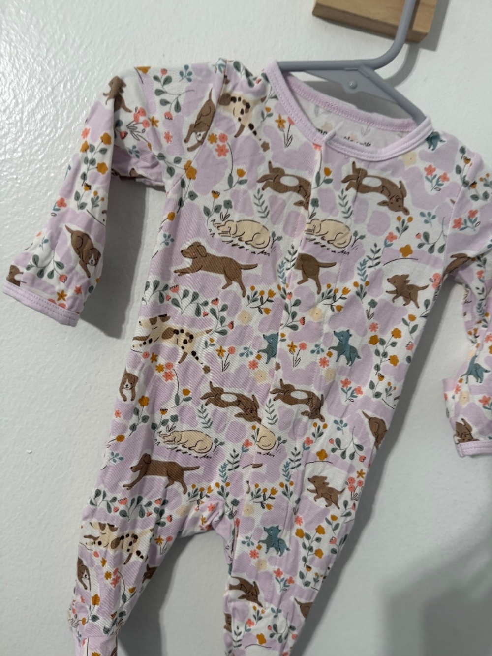 Magnetic Me Best Fur End Purple Dog Floral Print Ruffle Bottom Newborn Modal
